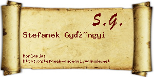 Stefanek Gyöngyi névjegykártya